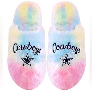NFL - Dallas Cowboys FOCO Rainbow Script Slippers (youth)